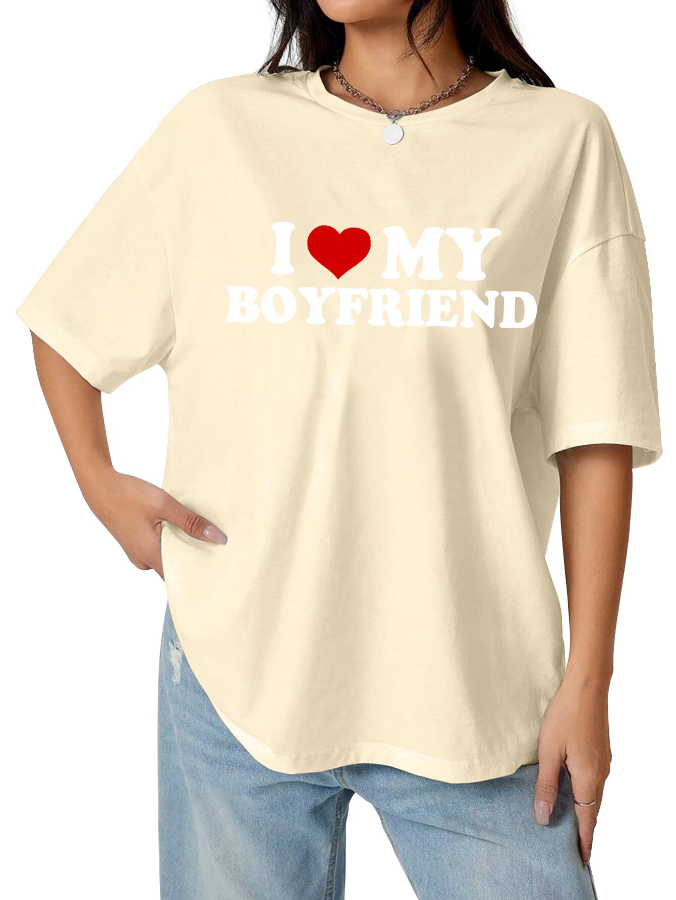 I love my boyfriend customized-printed cotton tees as a gift