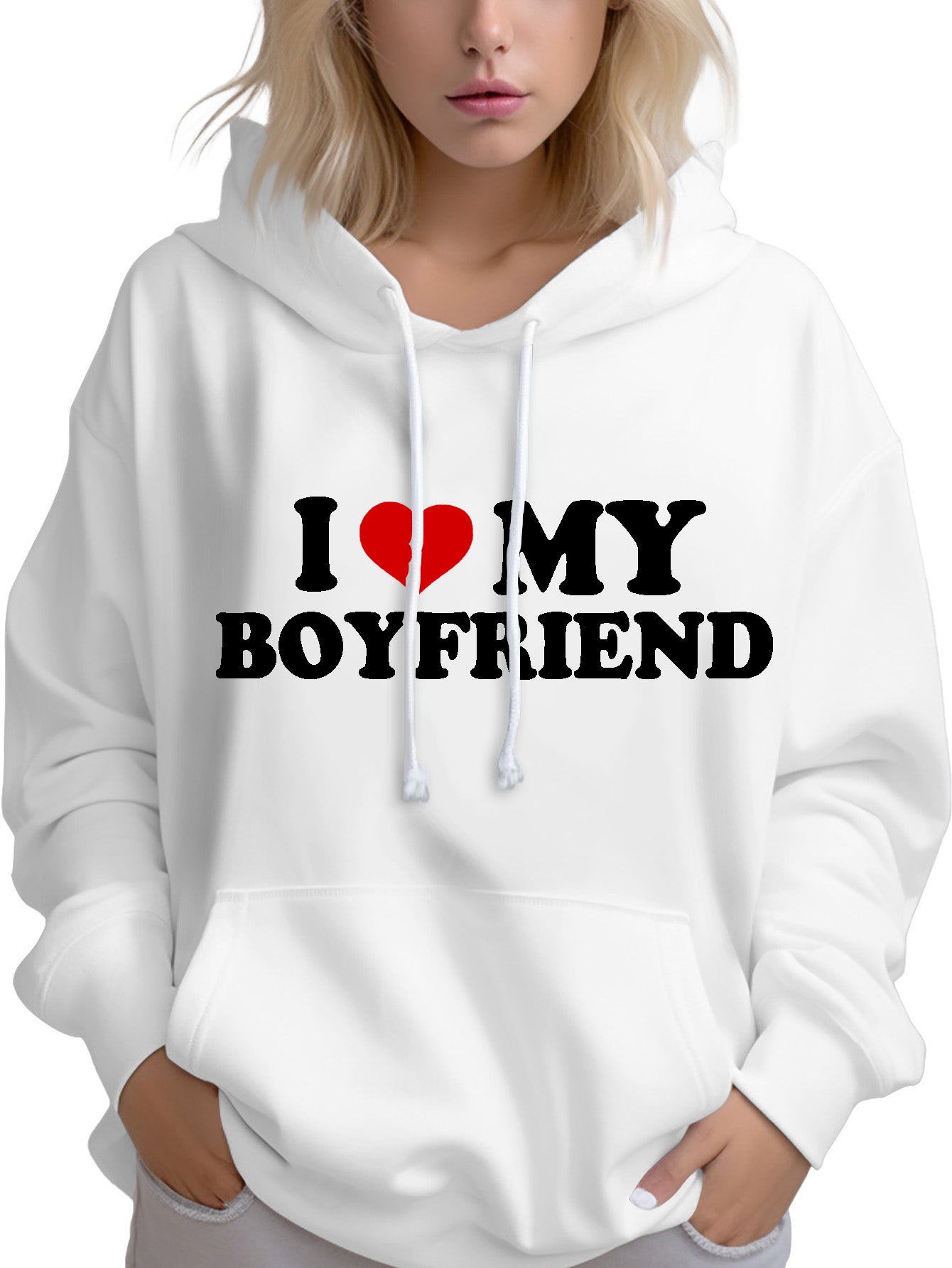 I LOVE MY GIRLFRIEND MEN`S HOODIE