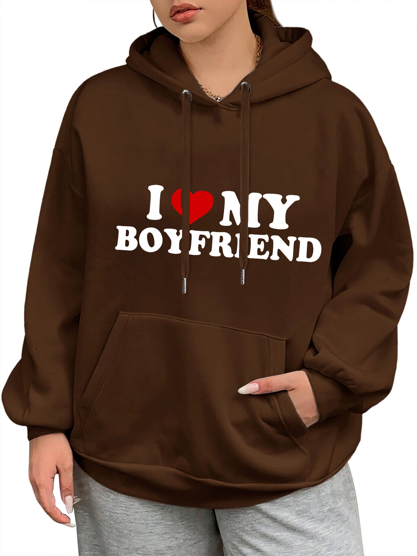 PLUS SIZE I LOVE MY BOYFRIEND HOODIE