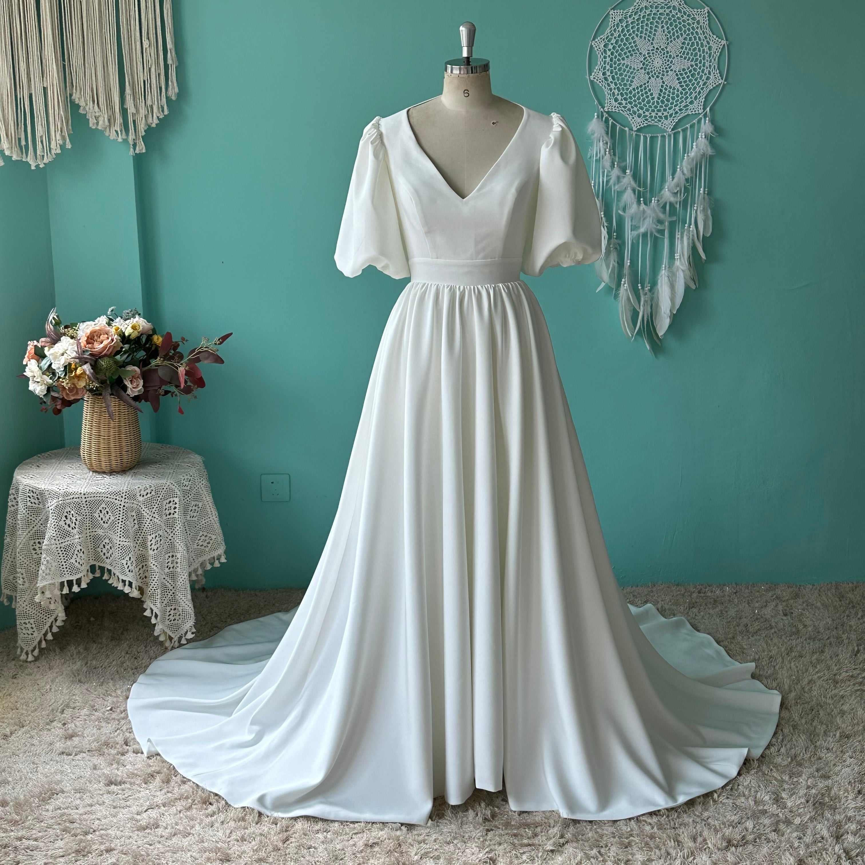 Women`s Wedding Dresses for Bride 2025 80`s Retro Bridal Gown