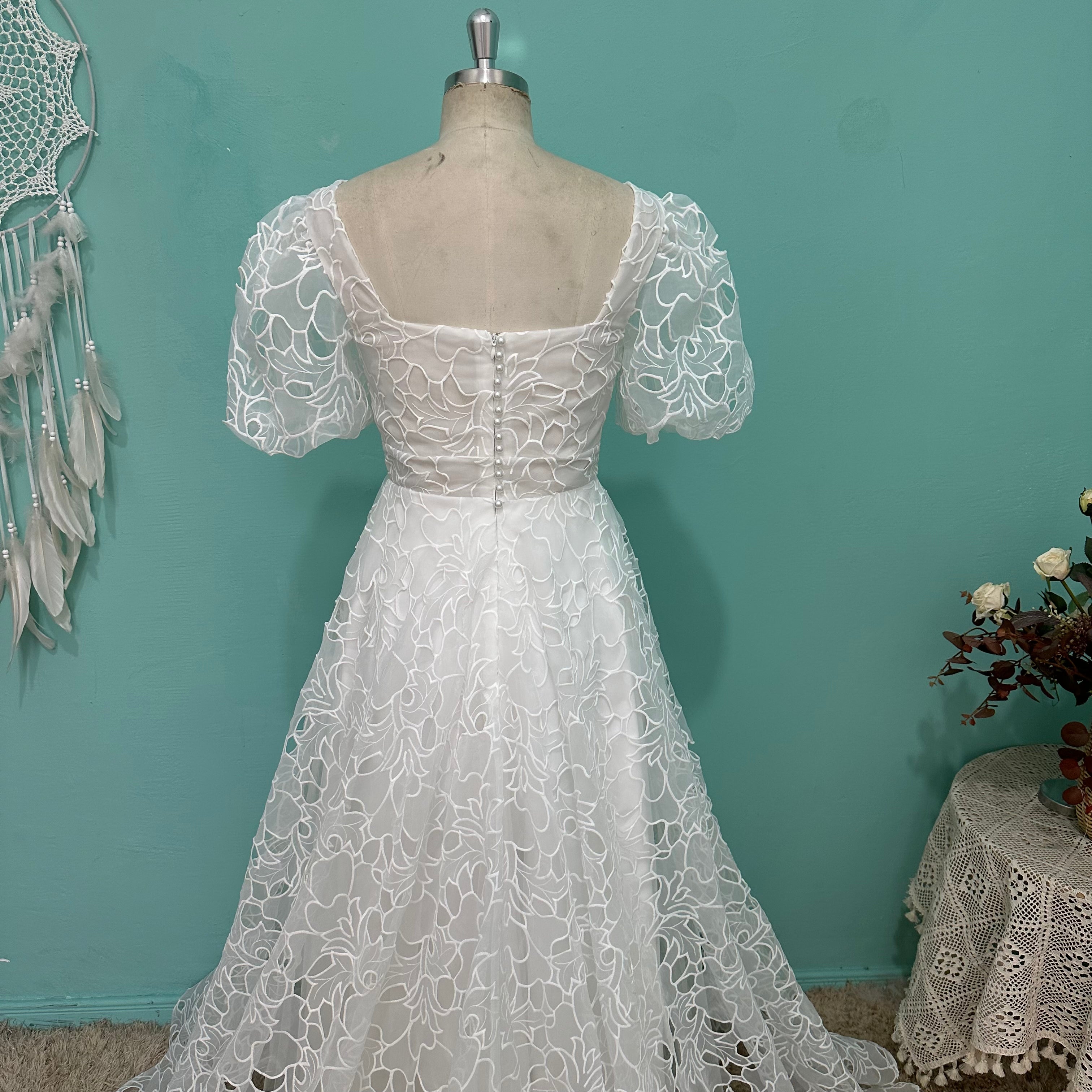 Women`s Wedding Dresses for Bride 2025 Applique Boho Bridal Gown #U13