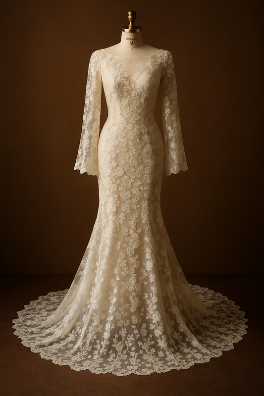 Women`s Wedding Dresses for Bride 2025 Floral Sheer Bridal Gown #U4
