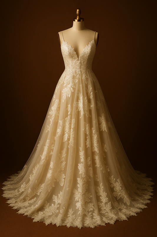 Women`s Wedding Dresses for Bride 2025 Floral Applique Boho Bridal Gown #U3