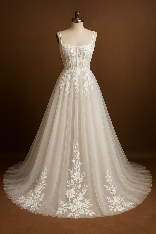 Women`s Wedding Dresses for Bride 2025 Applique Boho Bridal Gown #U8