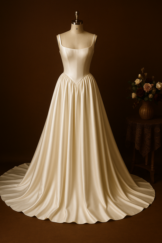 Women`s Wedding Dresses for Bride 2025 Modern Chic Satin Bridal Gown