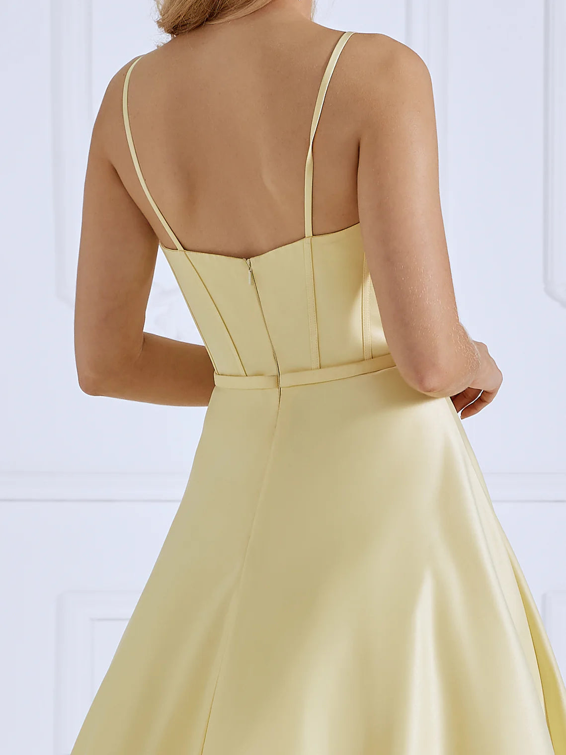 Satin A-Line Gown with Structured Corset Bodice 2025#008