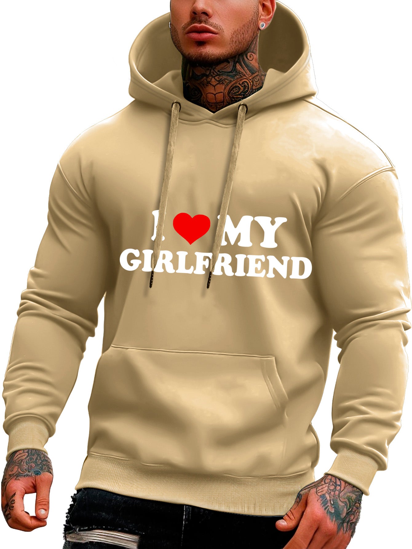 I love my girlfriend yellow customized-printed hoodie as a gift