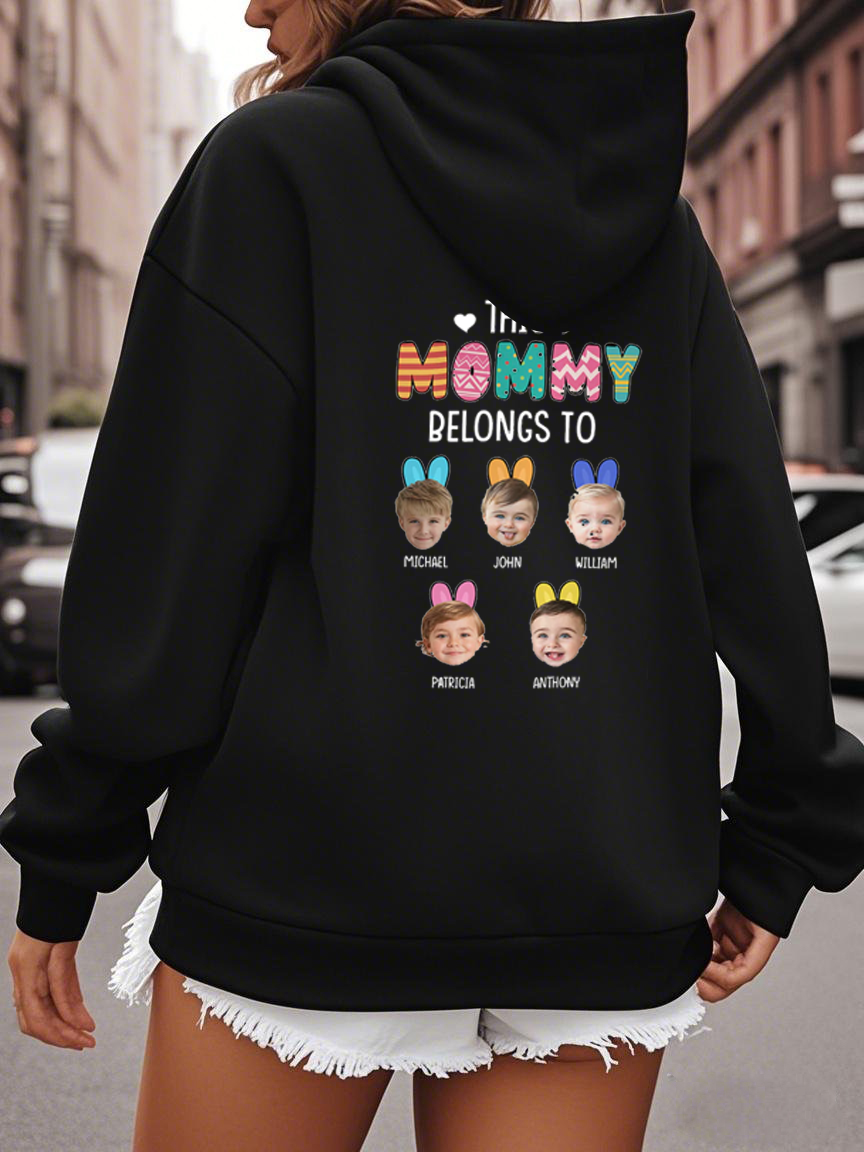Custom Photo This Mom Belongs To Shirt For Mother's Day - Back Print