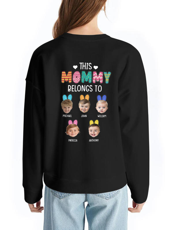 Custom Photo This Mom Belongs To Shirt For Mother's Day - Back Print