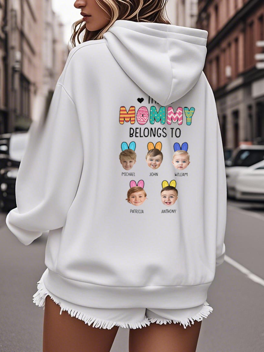 Custom Photo This Mom Belongs To Shirt For Mother's Day - Back Print