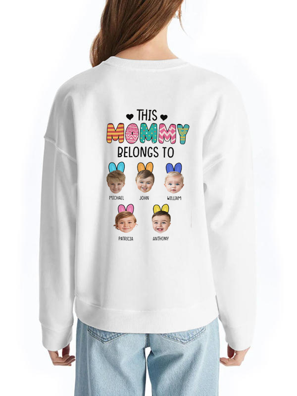 Custom Photo This Mom Belongs To Shirt For Mother's Day - Back Print