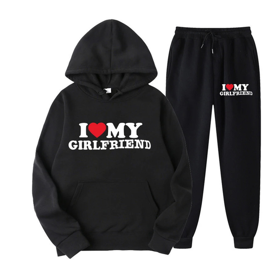 I LOVE MY GIRLFRIEND MEN`S HOODIE SETS