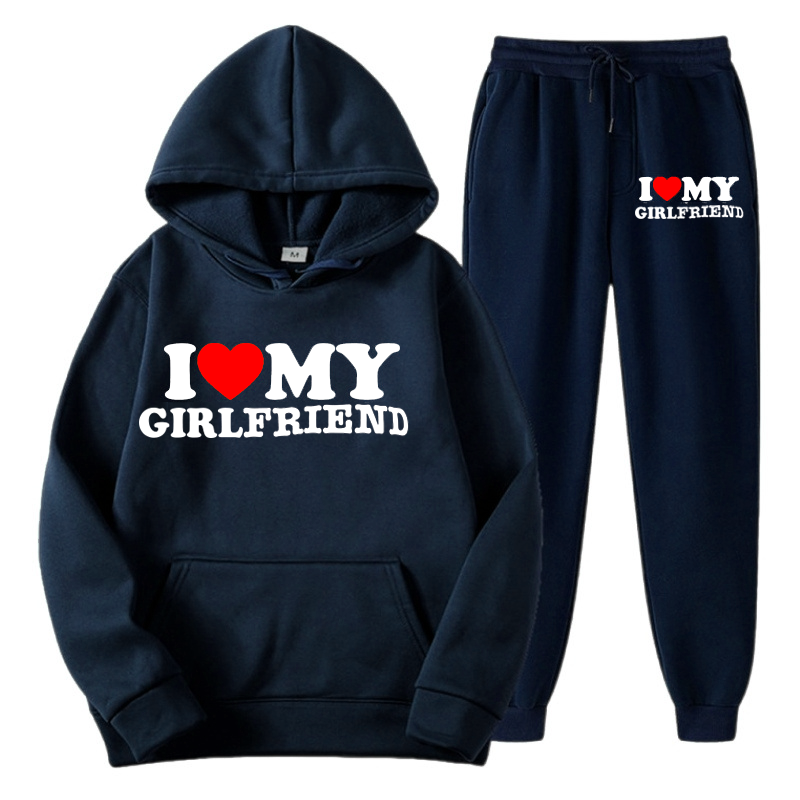 I LOVE MY GIRLFRIEND MEN`S HOODIE SETS