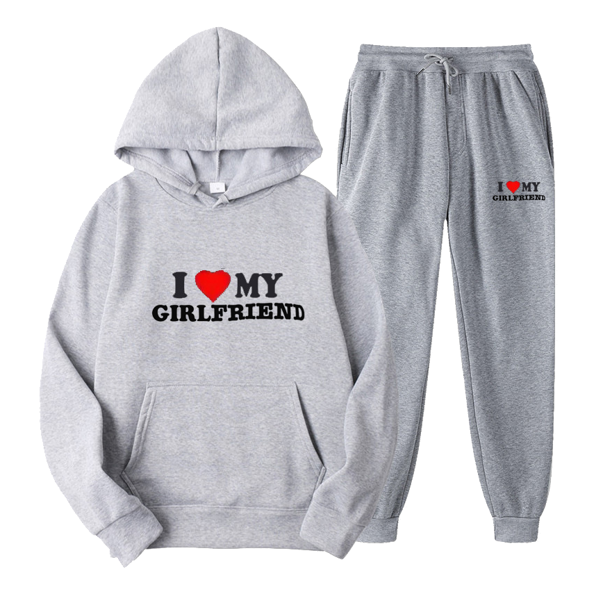 I LOVE MY GIRLFRIEND MEN`S HOODIE SETS