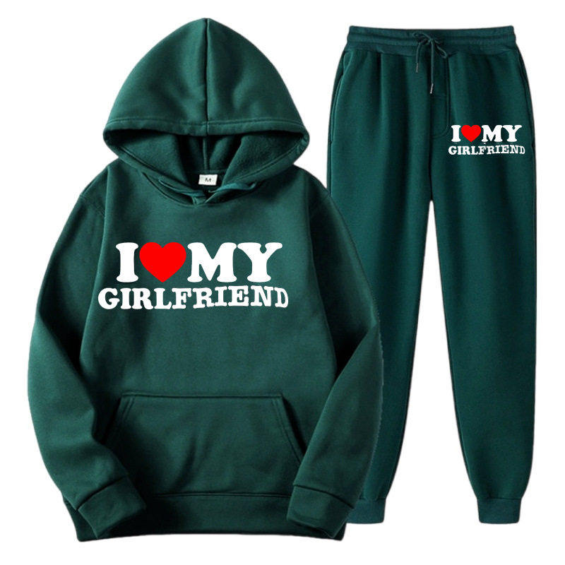 I LOVE MY GIRLFRIEND MEN`S HOODIE SETS