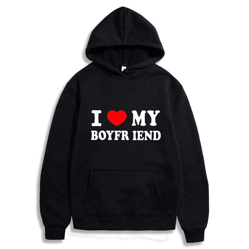 I LOVE MY BOYFRIEND WOMEN`S HOODIE