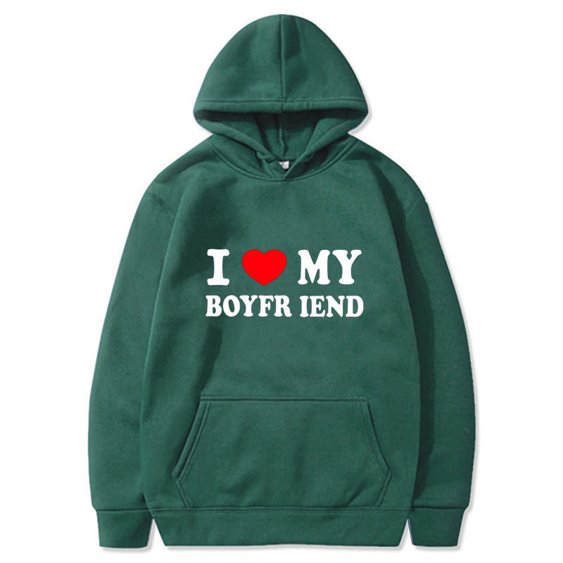 I LOVE MY BOYFRIEND WOMEN`S HOODIE