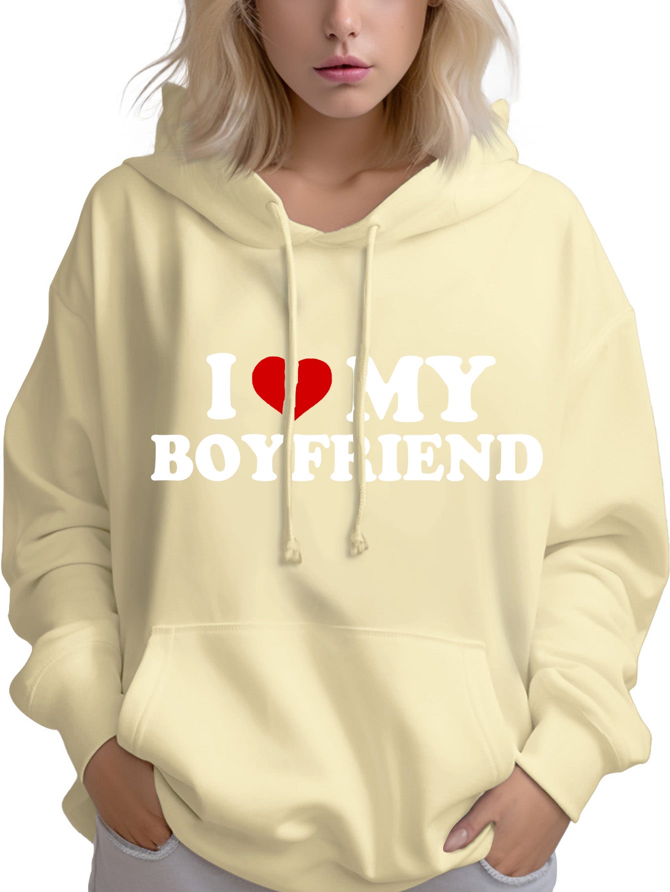 I LOVE MY GIRLFRIEND MEN`S HOODIE